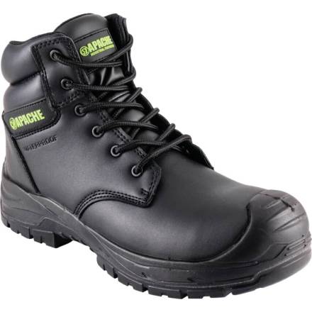 Apache Edmonton Black Recycled Leather Waterproof Safety Boot Size 7
